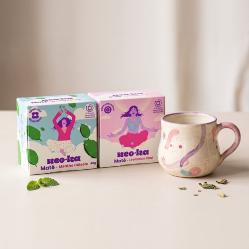 Pack Rituel • Tasse illustrée + 2 boîtes de Grosses Mousselines